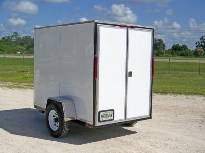 5x8 Enclosed Barn Door, Heavy Duty Axle, 5.2K GVWR