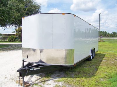 8.5x24 All Steel Tubing Frame with Underslung Tongue, Diamond Plate Stone Guard, 10.4K GVWR