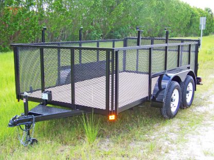 7x16 Tandem Axle with 4ft Mesh Sides, 3K GVWR